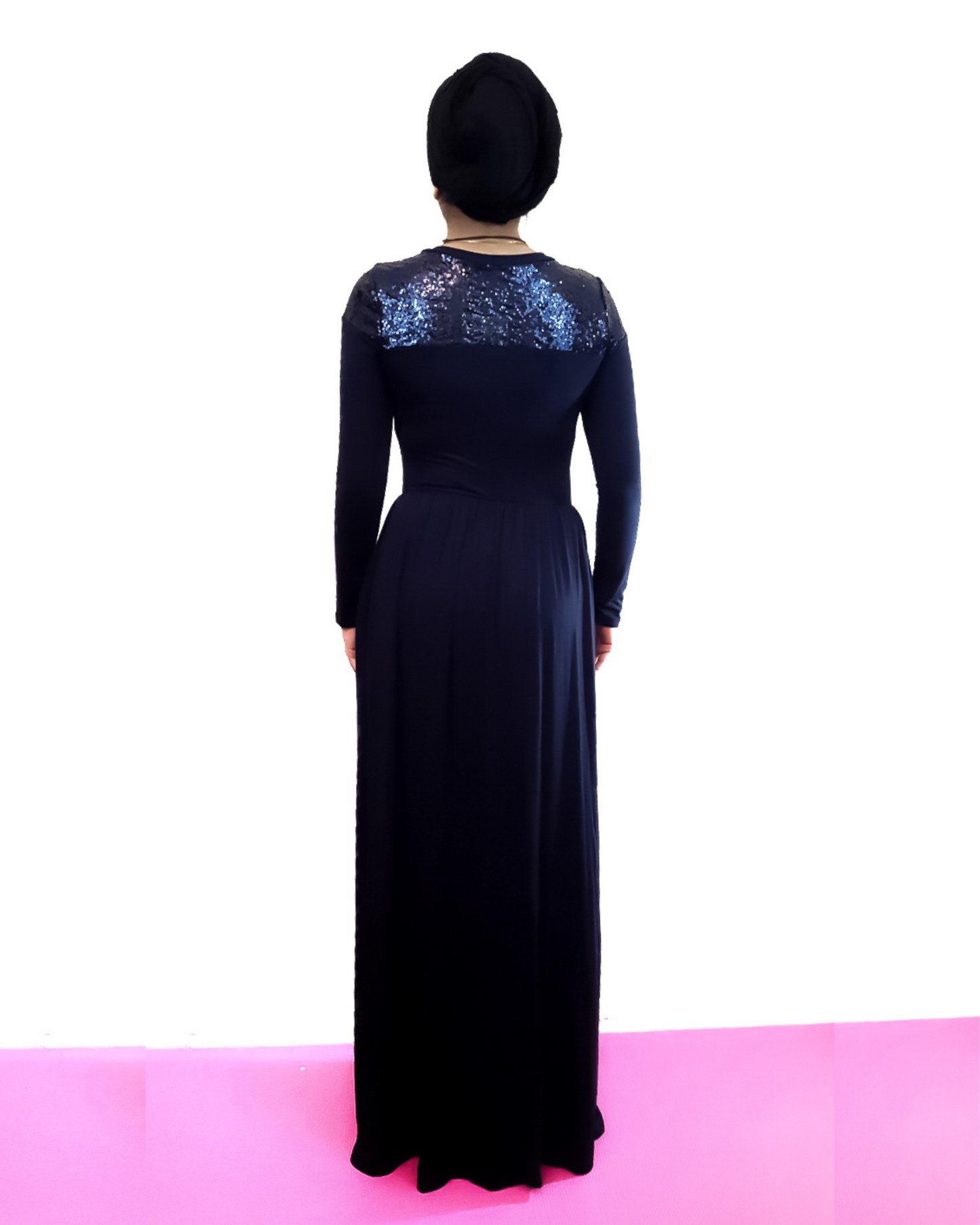 Midnight Navy Sequin Detail Dress