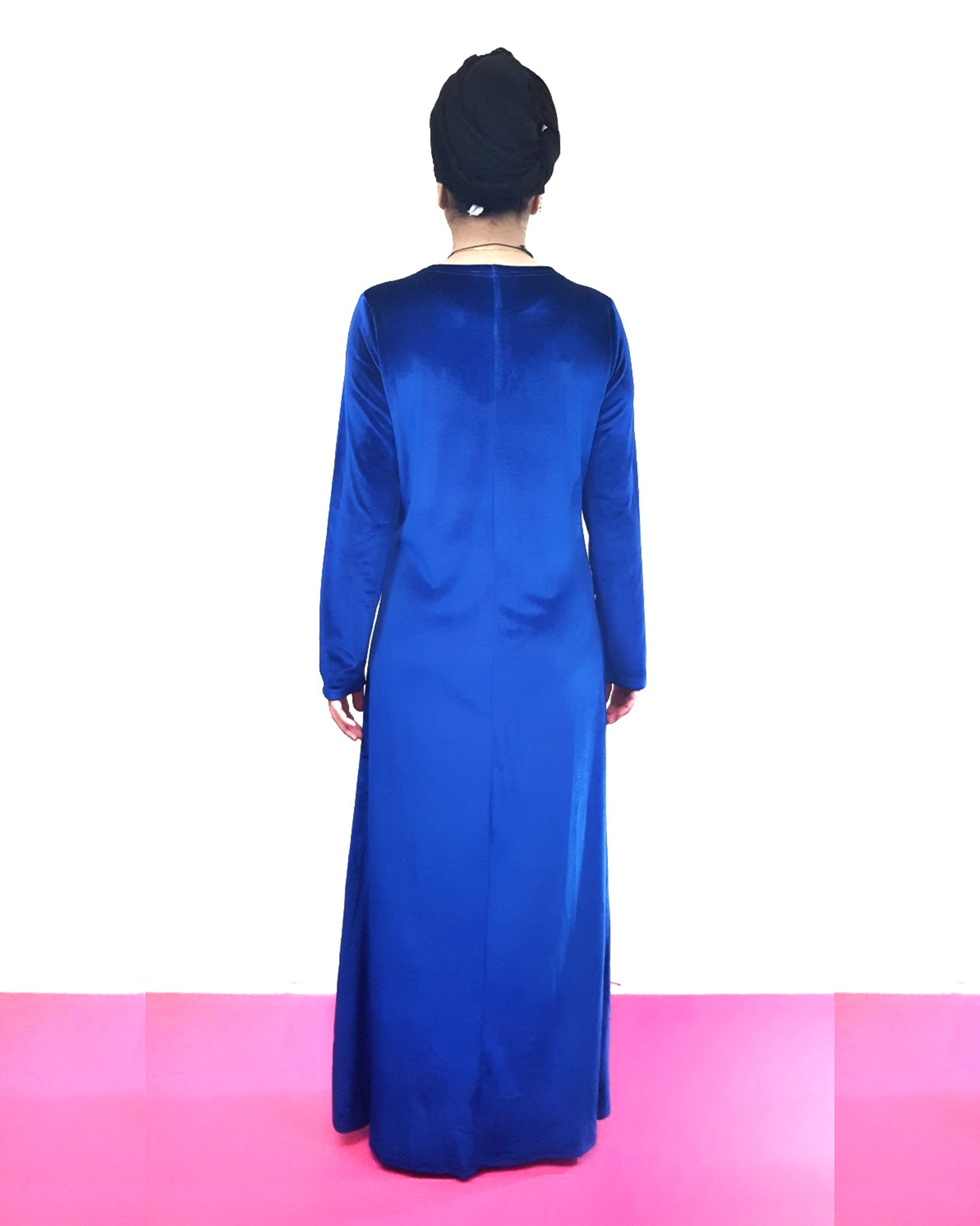 Royal Blue Velvet Applique Dress