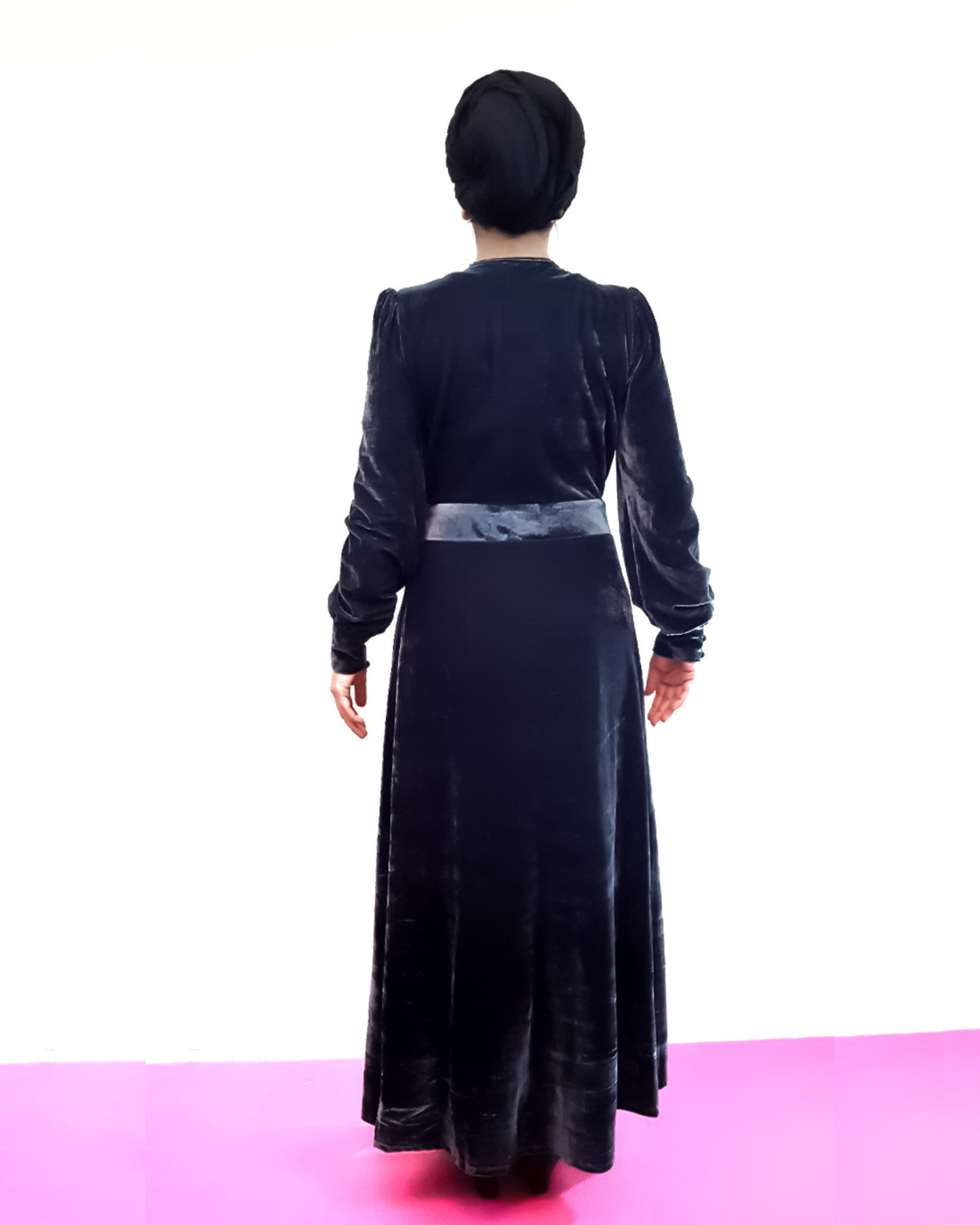 Charcoal Grey Velvet Abaya