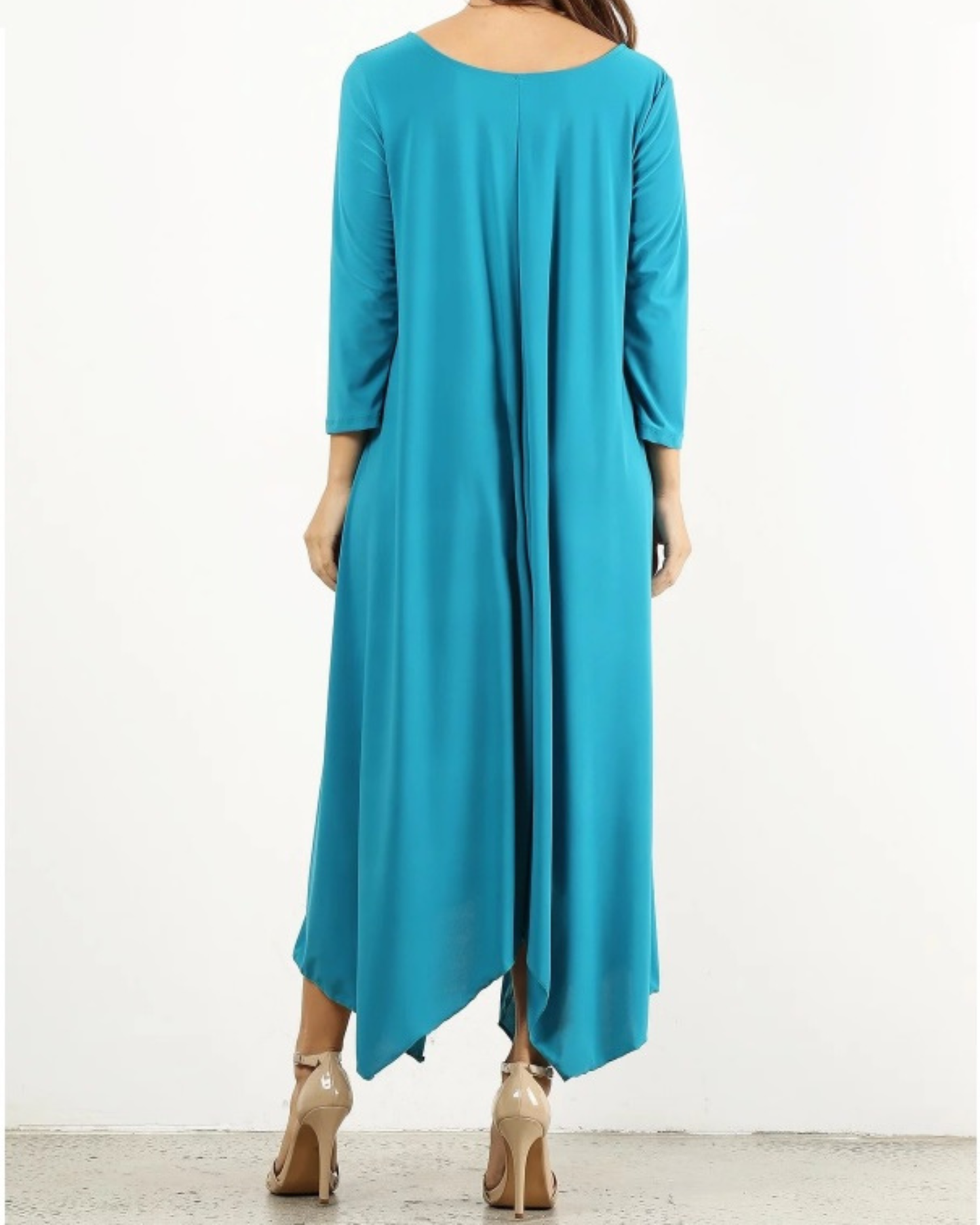 Teal Floral Block Dress