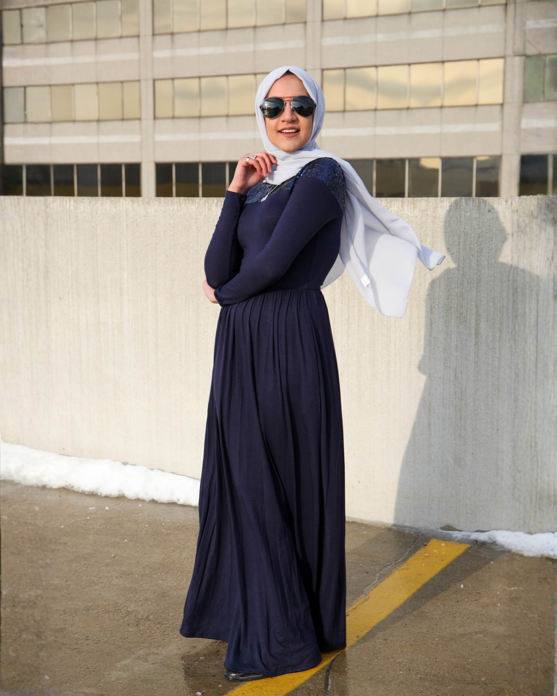 Midnight Navy Sequin Detail Dress – Aiima