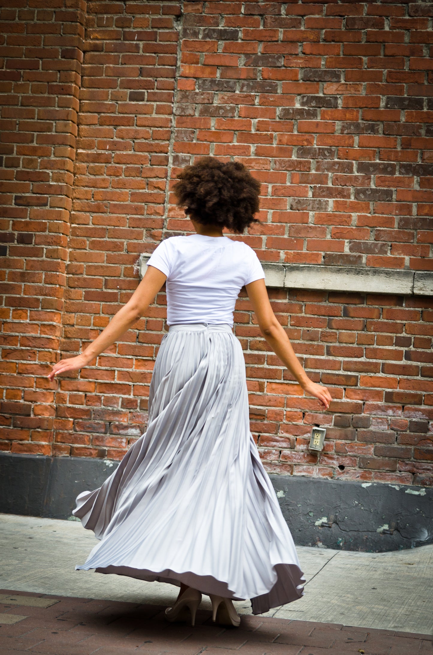 Silver Pleated Skirt