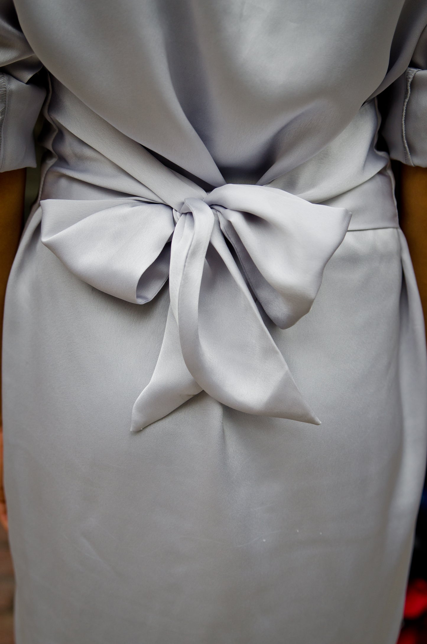 Silver Shirt with Waist Belt