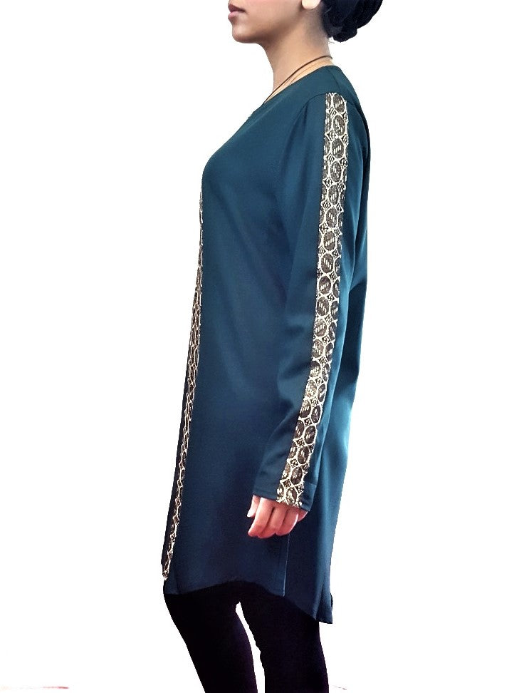 Green Front Zip Tunic