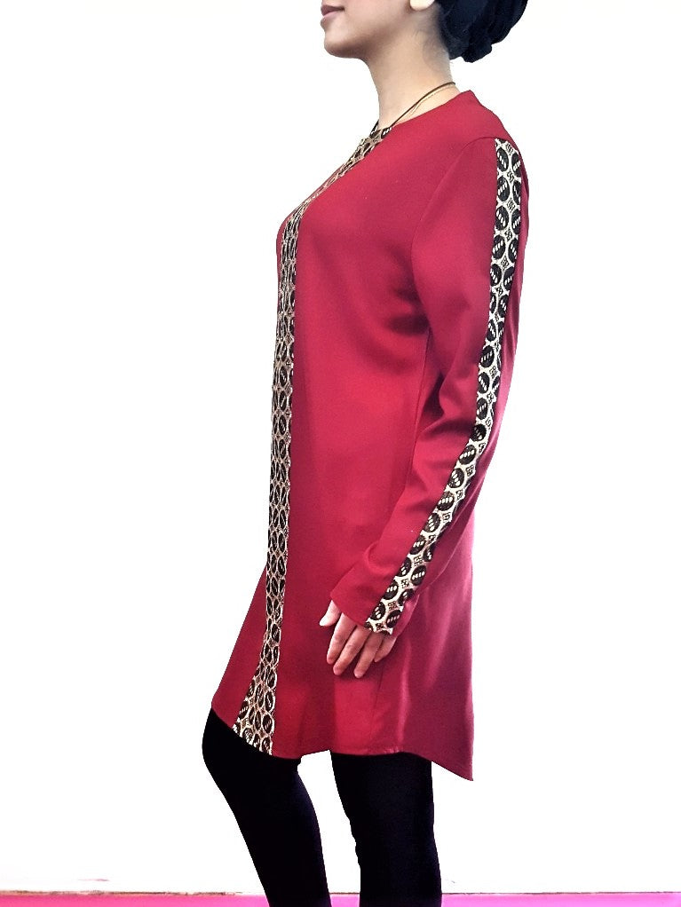 Red Front Zip Tunic